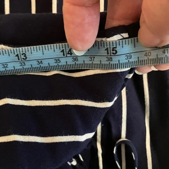 Derek Heart Navy and White Striped Jumpsuit - Picture 8 of 9